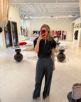 Denim Double Pleat Pant