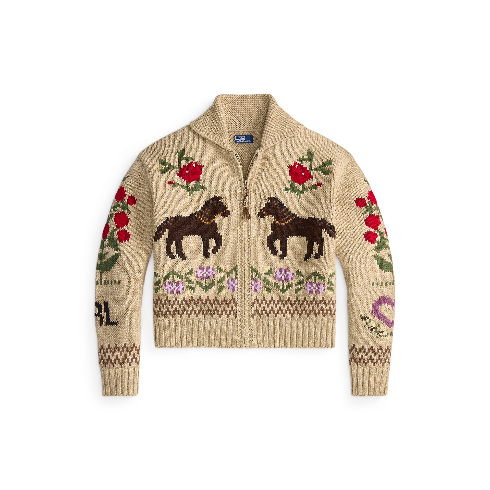 Intarsa Knit Shawl Cardigan