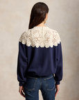 Lace Yoke Sweatshirt