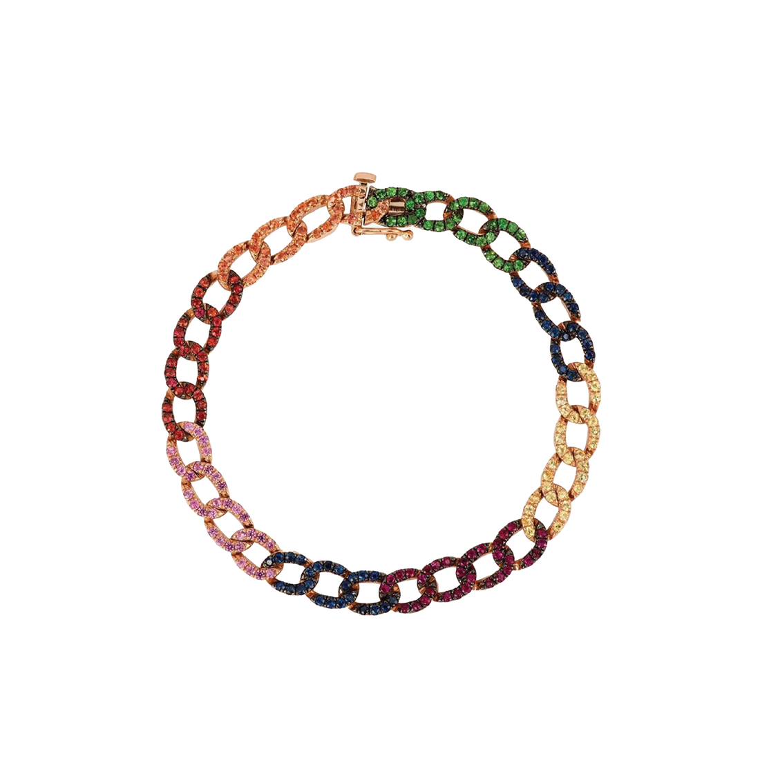 Rainbow Cuban Link Bracelet