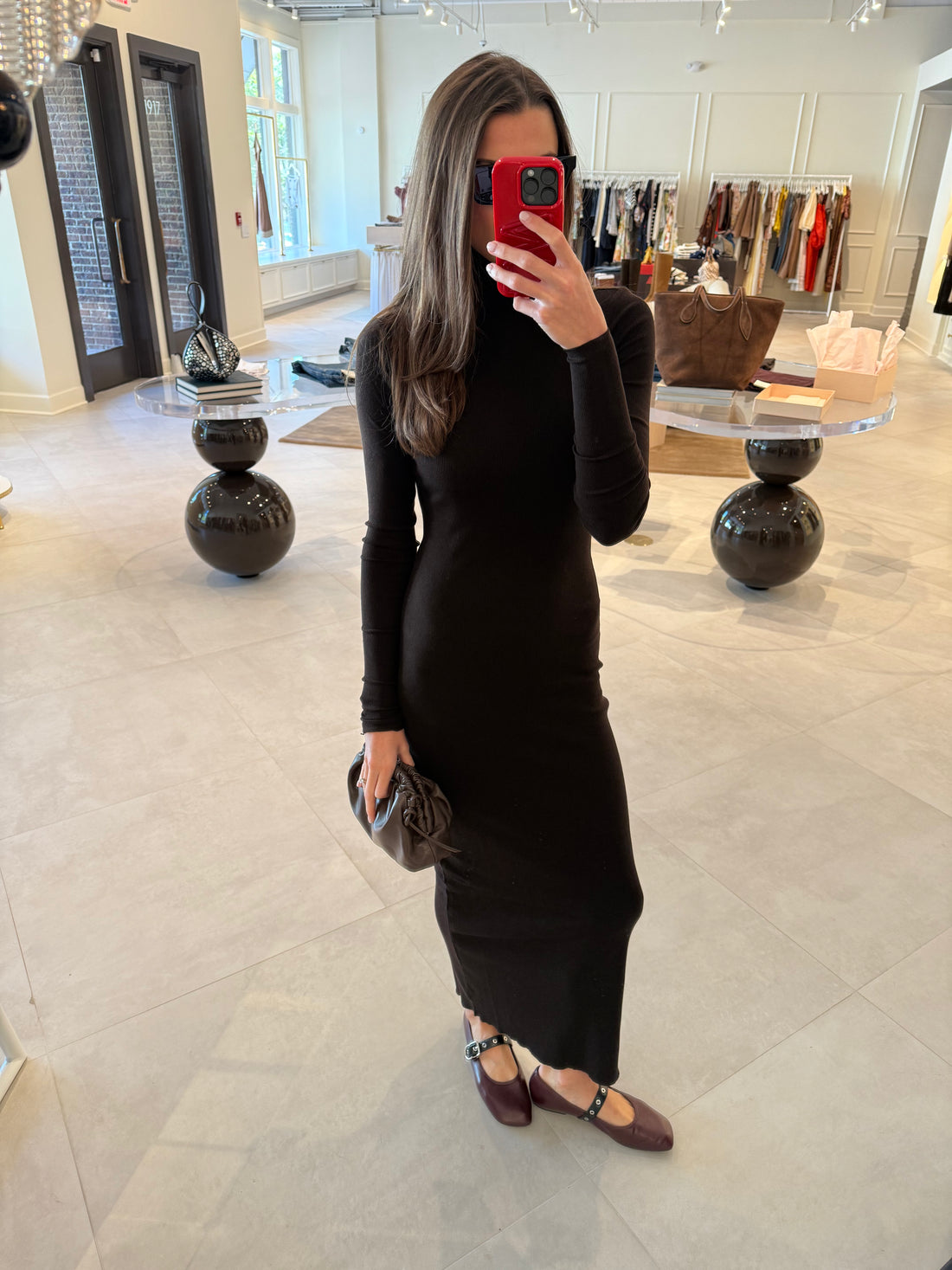 Ribbed Turtleneck Dress