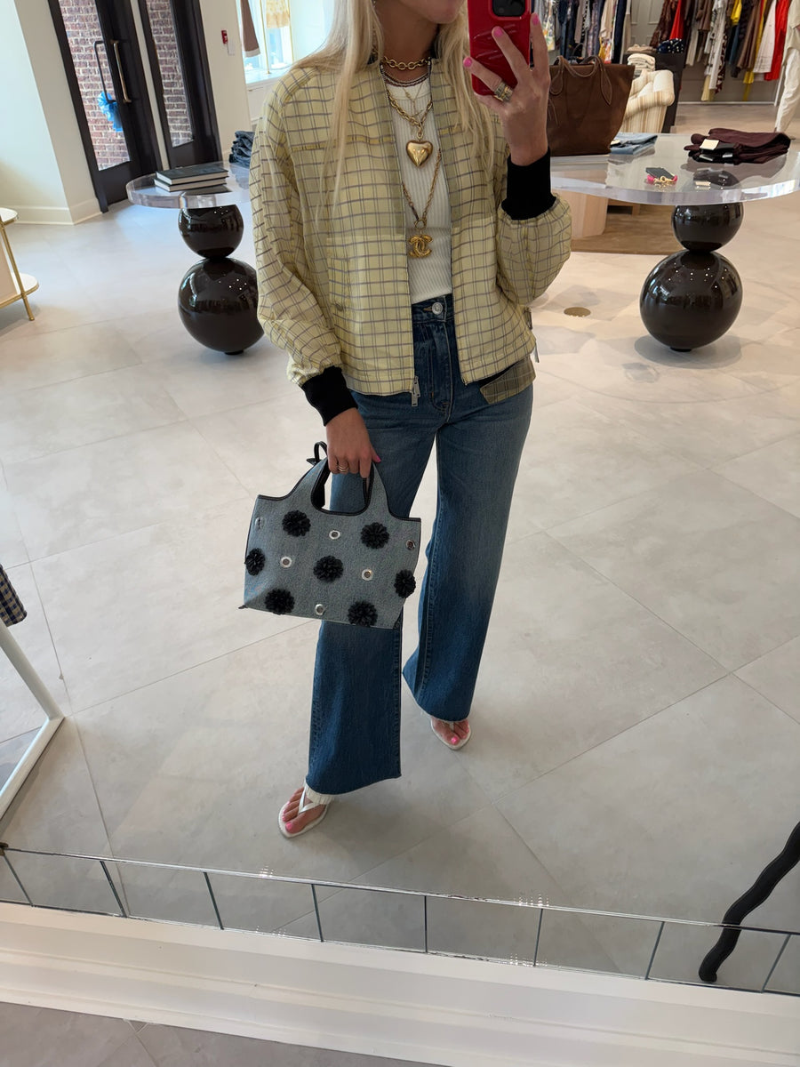 Plaid Organza Bomber Jacket