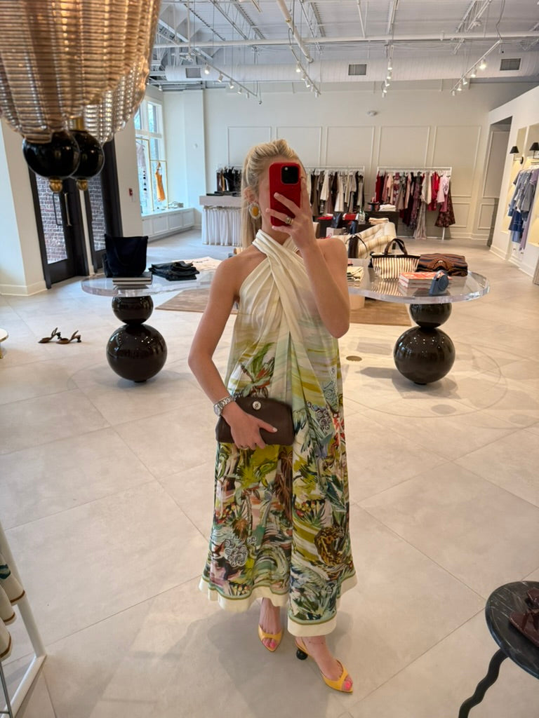 Jungle Boogie Silk Halter Dress