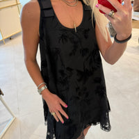 Flocked Organza Dress