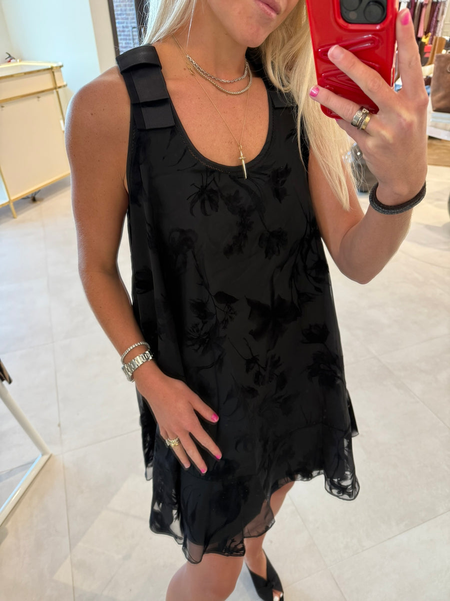 Flocked Organza Dress