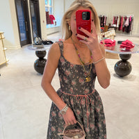 Apple Taffeta Corset Midi Dress