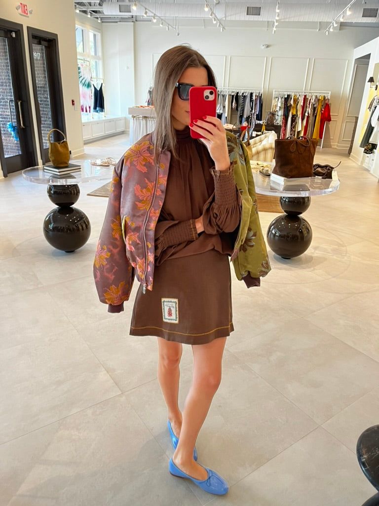 Adriana Jacquard Bomber Jacket