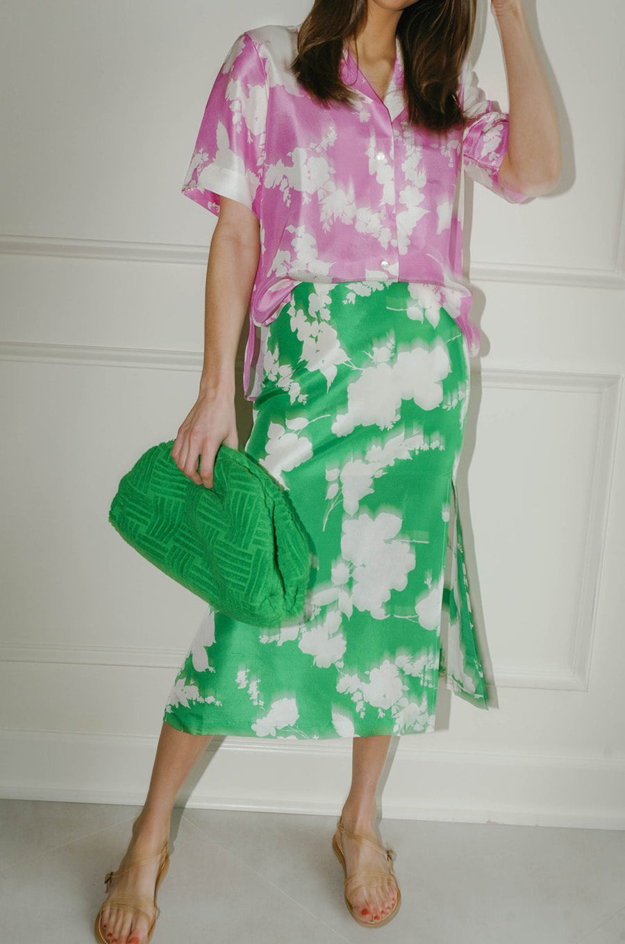 Silhouette Print A-Line Skirt