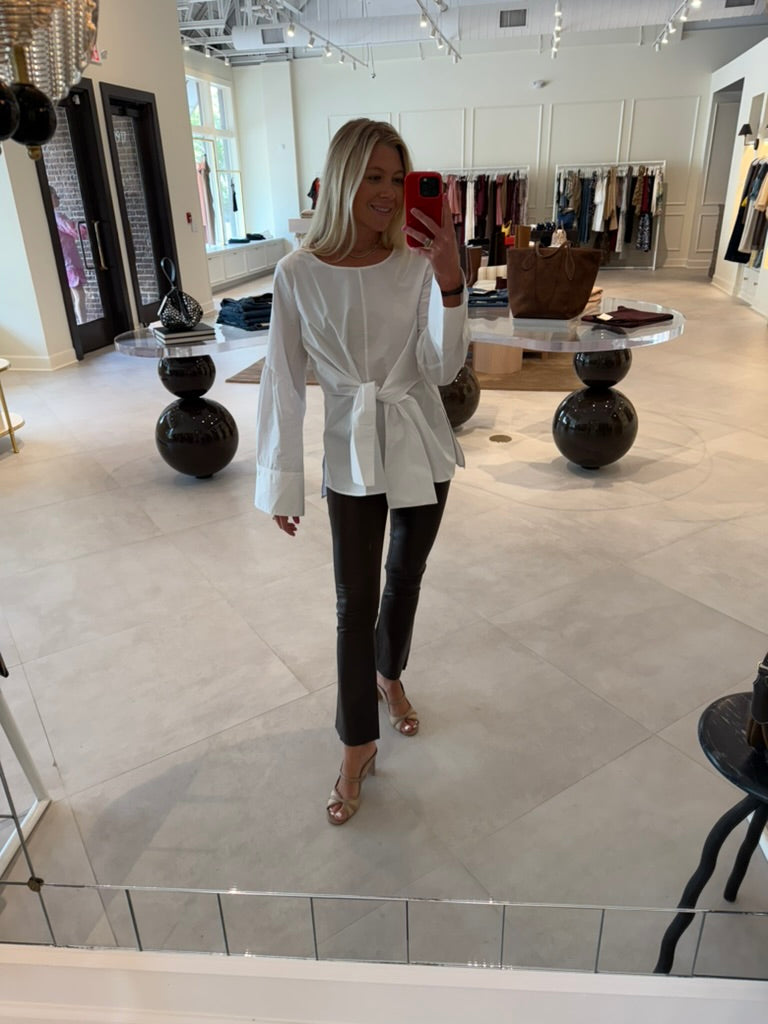 Long Sleeve Front Tie Shirt