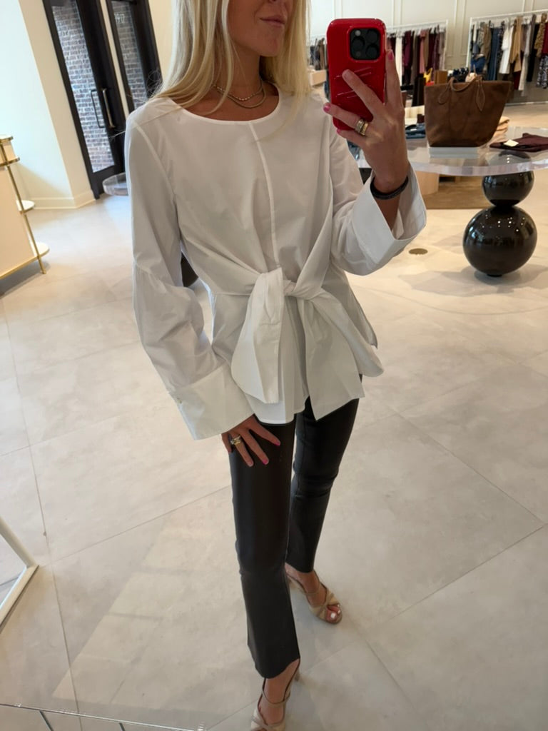 Long Sleeve Front Tie Shirt