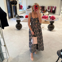 Apple Taffeta Corset Midi Dress