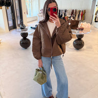 Cropped Nylon Windbreaker