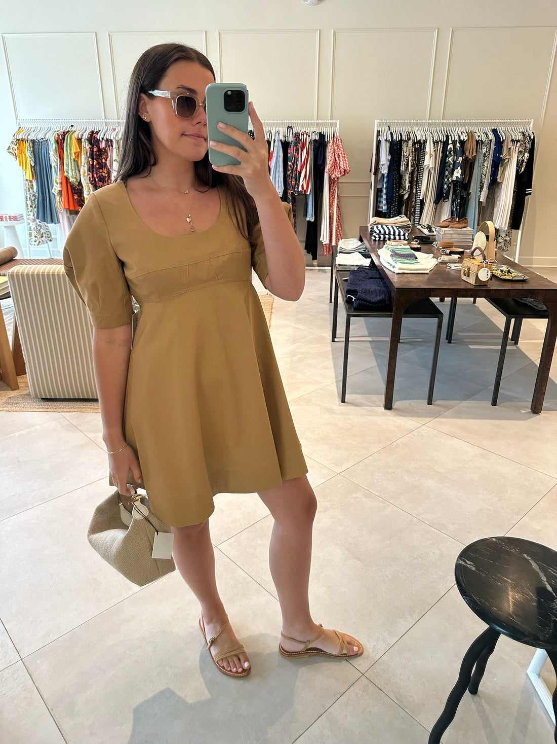 Bustier Puff Sleeve Mini Dress