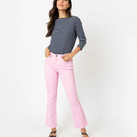 Flare Cropped 5-Pocket Jean Pink