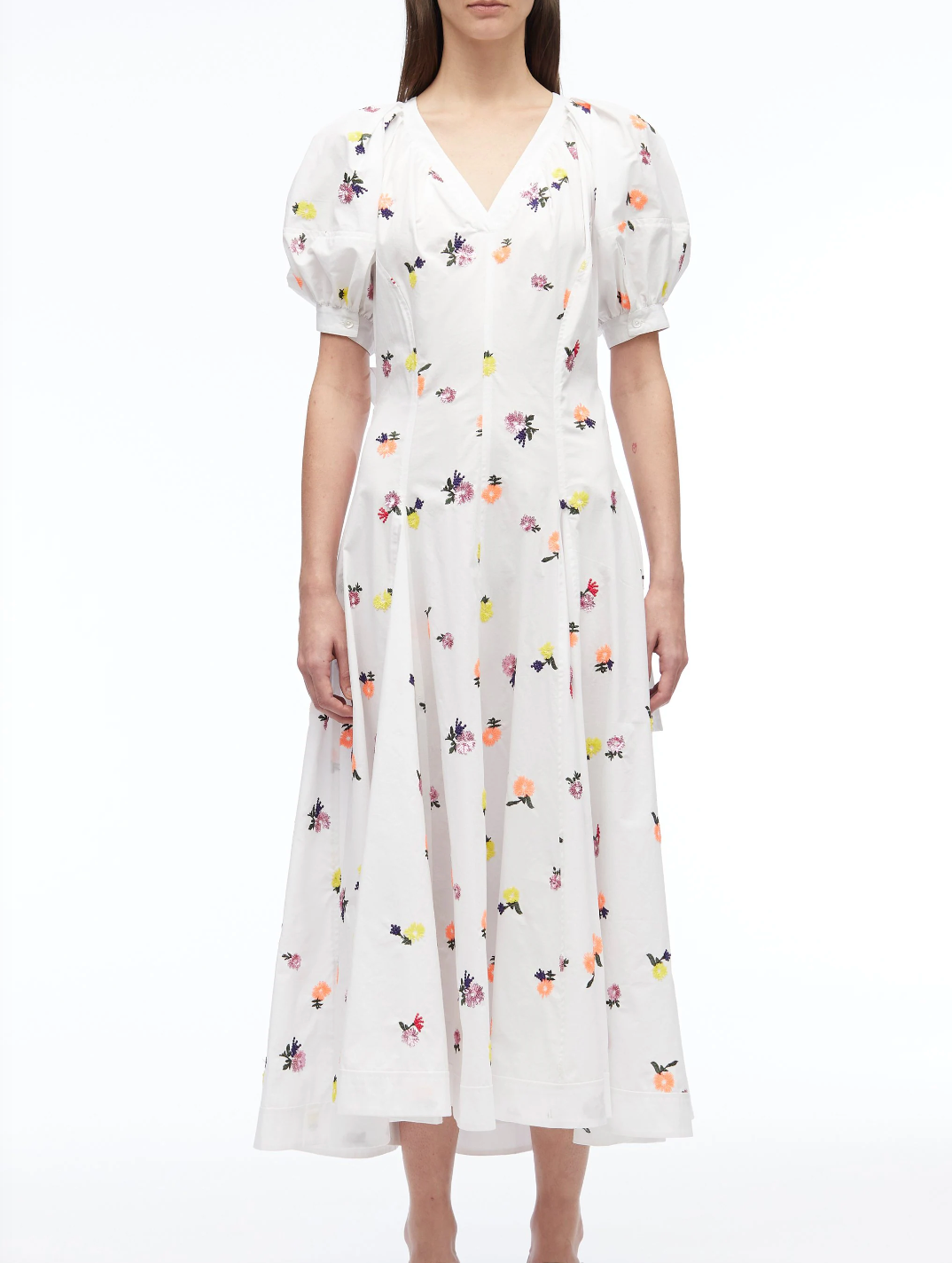 Sequin Puff Sleeve Midi Dress