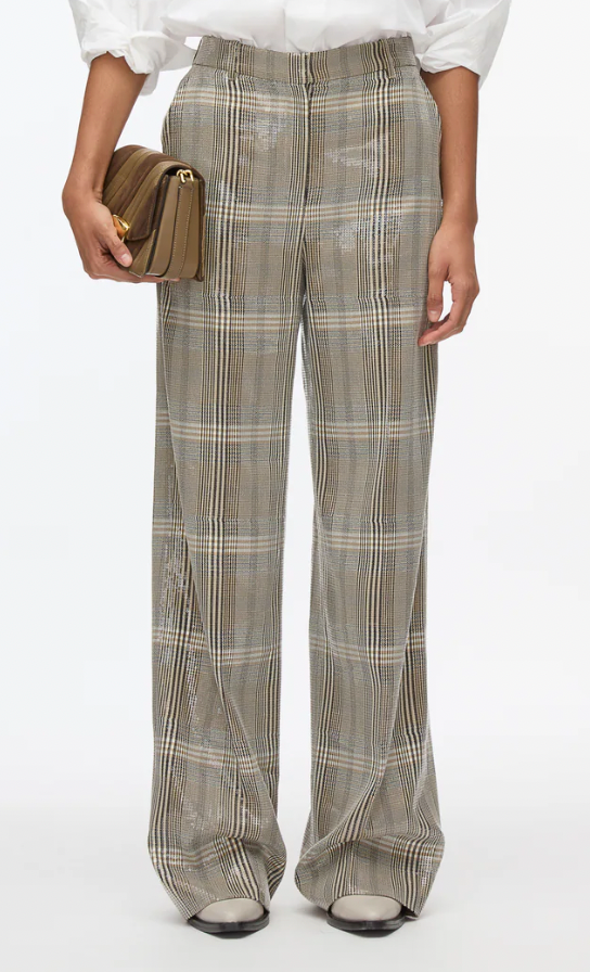 Sequin Plaid Pant