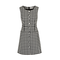 Phillipa Check Button Front Mini Dress