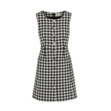 Phillipa Check Button Front Mini Dress