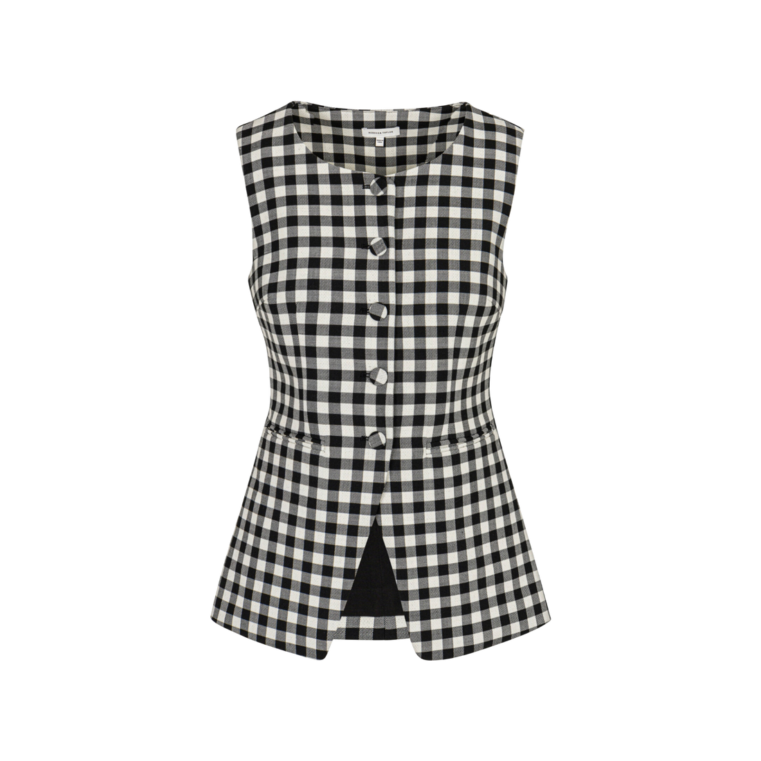 Phillipa Check Button Front Vest