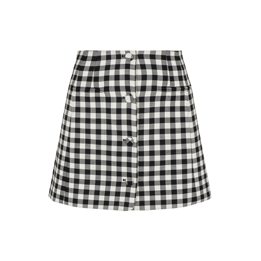 Phillipa Check Button Front Skirt