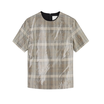 Sequin Plaid Boxy Tee