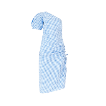 One Shoulder Puff Sleeve Dress