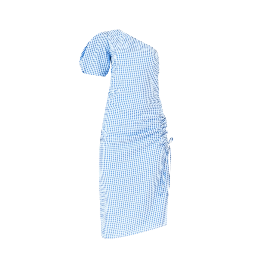 One Shoulder Puff Sleeve Dress