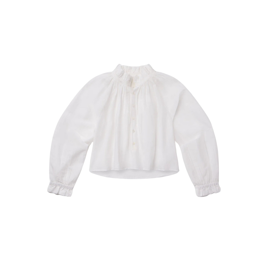 Iris Ruffled Top in White