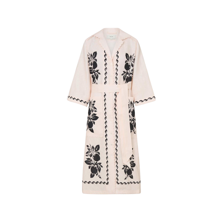 Stencil Print Long Tunic Dress