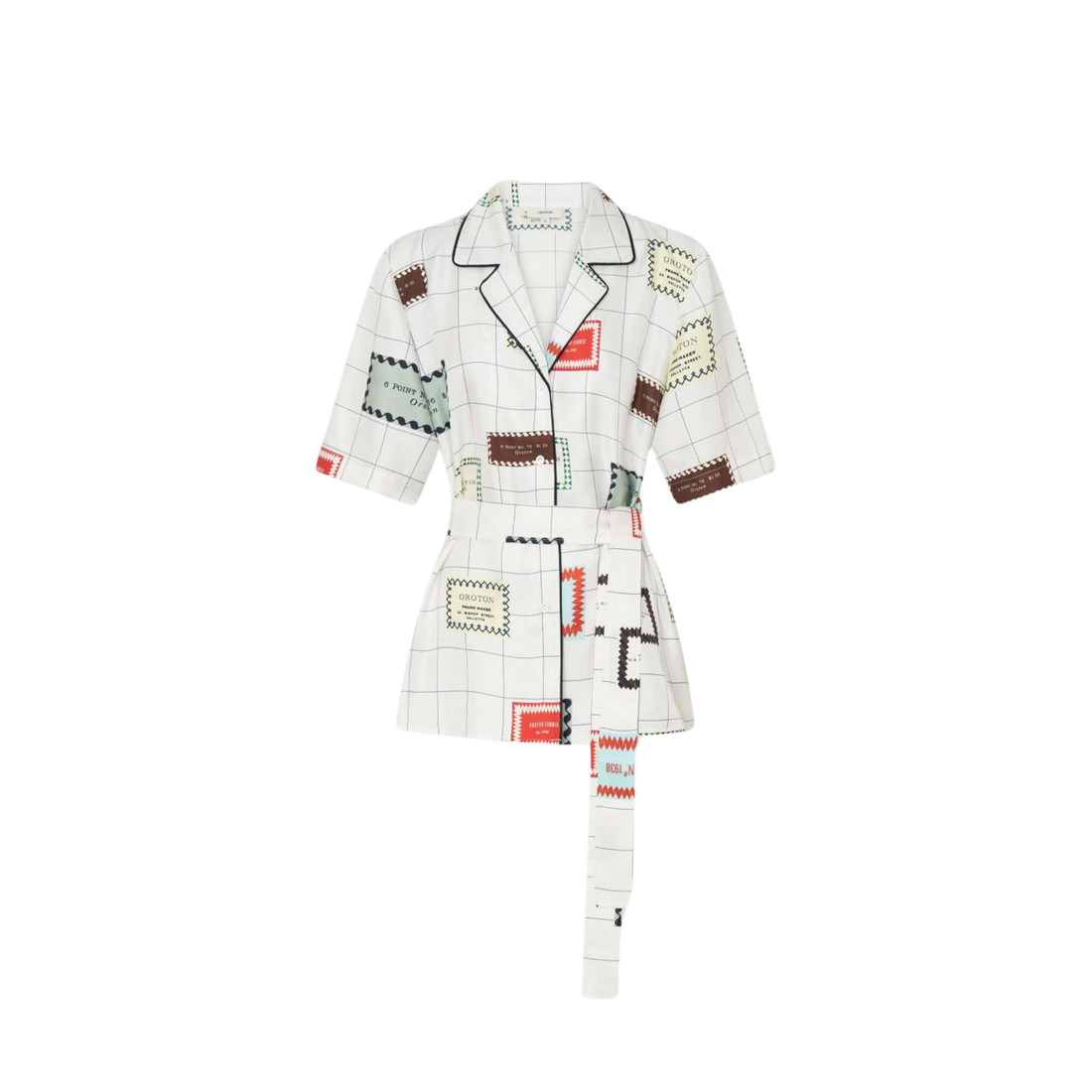 Label Print Camp Shirt