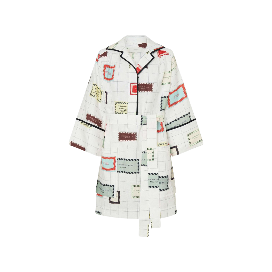 Vintage Label Print Tunic Dress