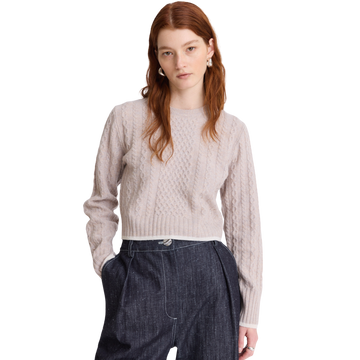 Cableknit Crewneck Sweater