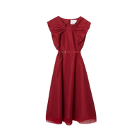 Sleeveless Draped Bow Dress