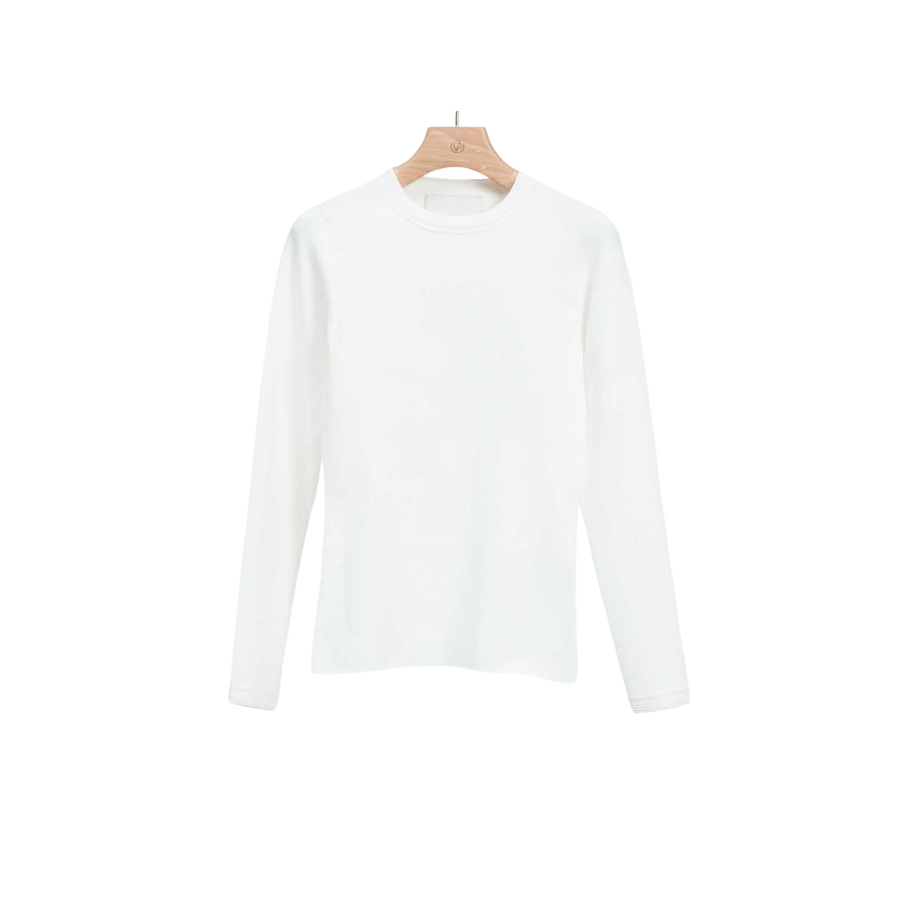 Compact Rib Long Sleeve Top