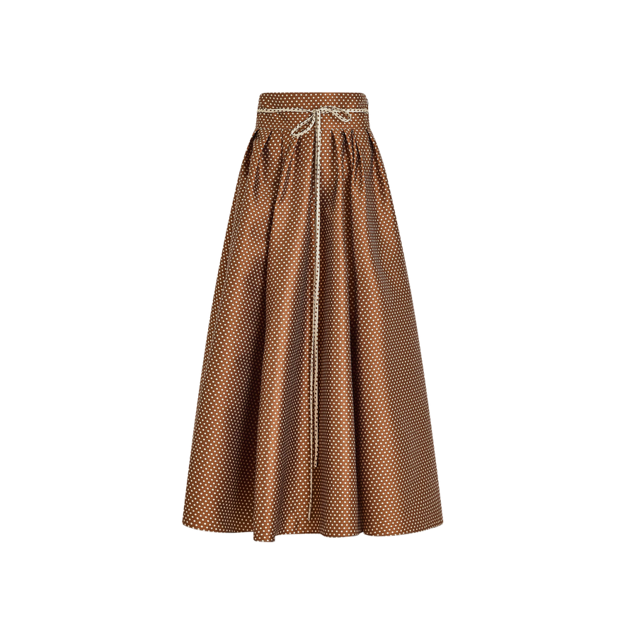 Tie Full Pleated Skirt