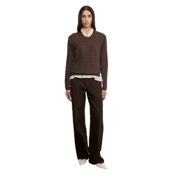 Cashmere Cotton Cableknit Crew