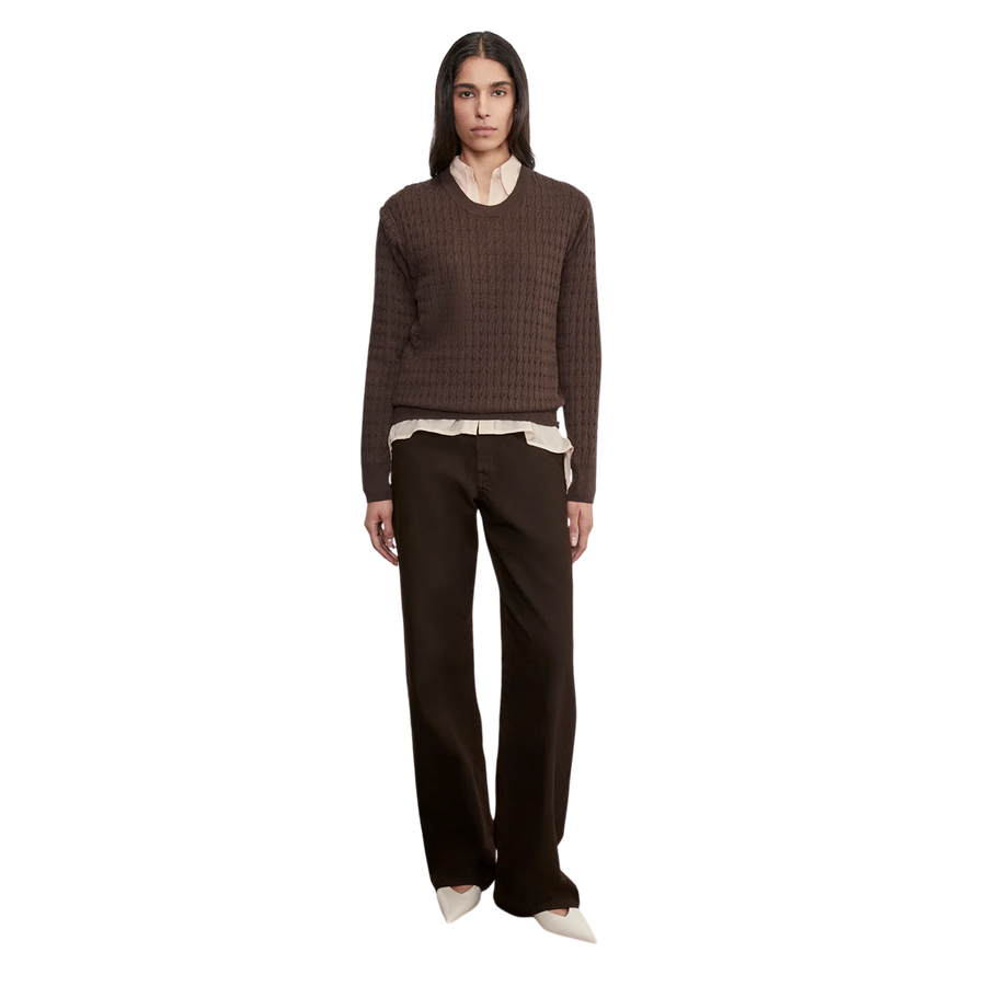 Cashmere Cotton Cableknit Crew