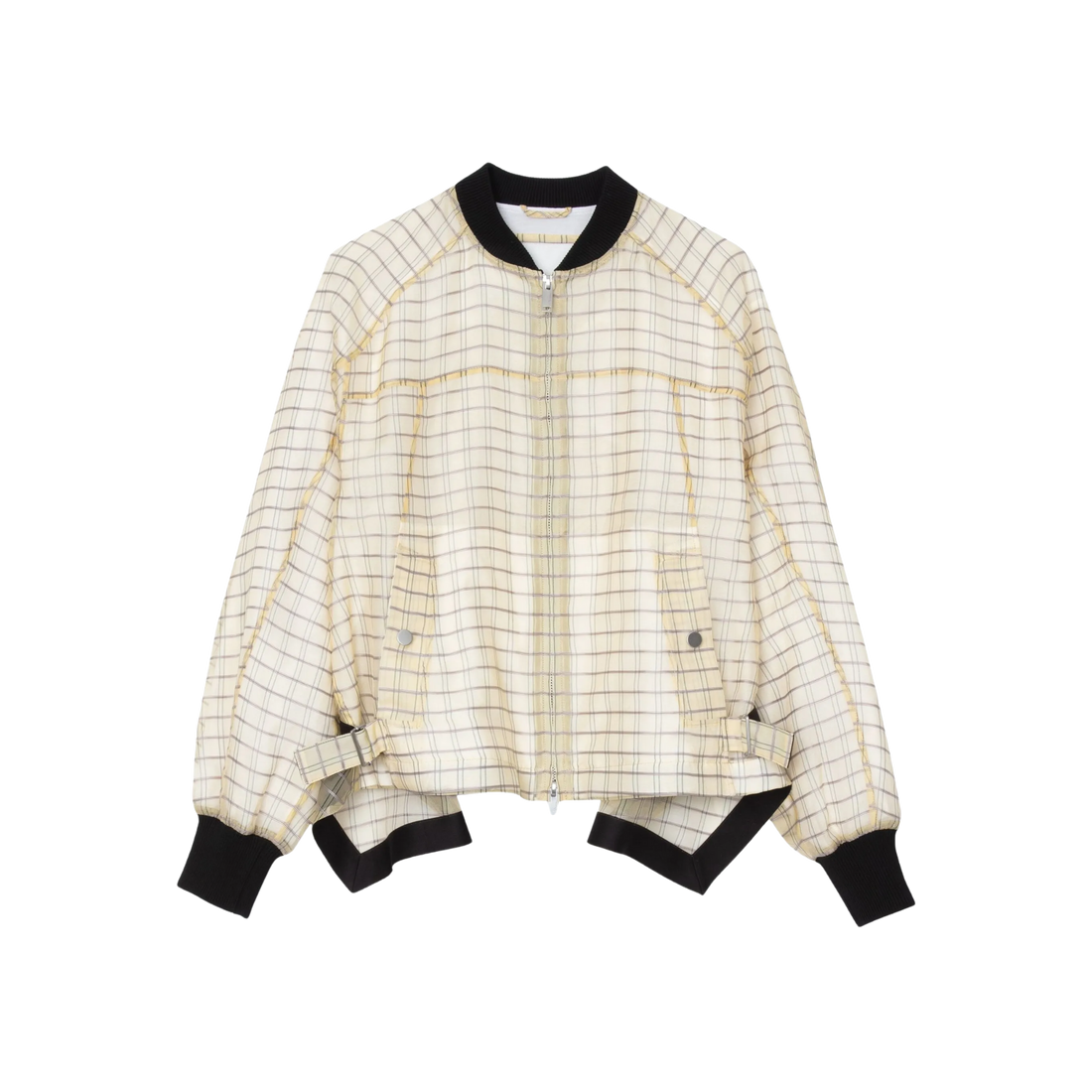 Plaid Organza Bomber Jacket