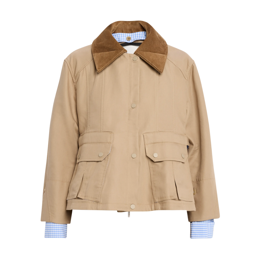 Cropped Flounce Combo Jacket