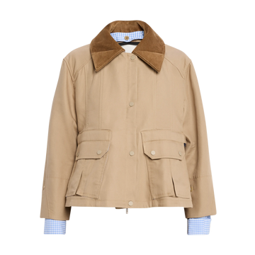 Cropped Flounce Combo Jacket