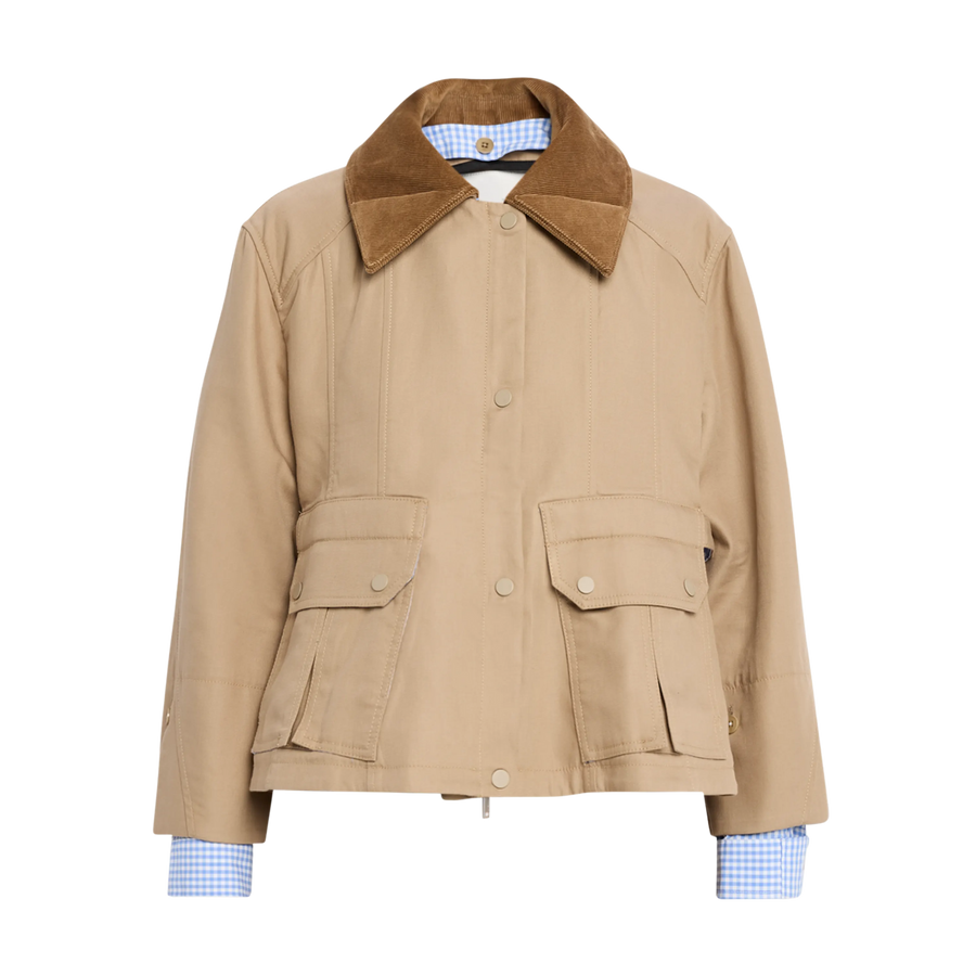 Cropped Flounce Combo Jacket