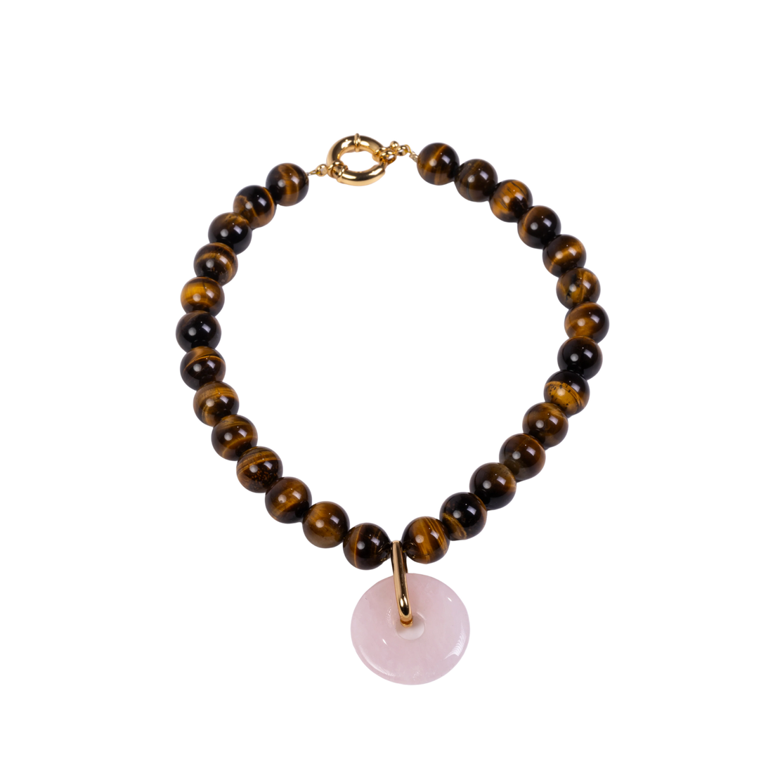 Wood Bead Disc Necklace