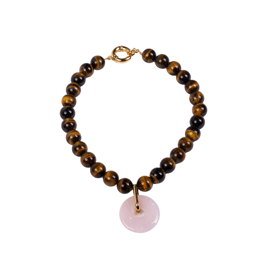Wood Bead Disc Necklace