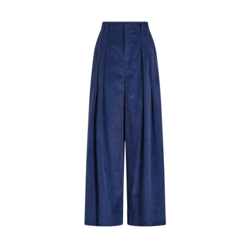 Wide Leg Pleat Corduroy Pant