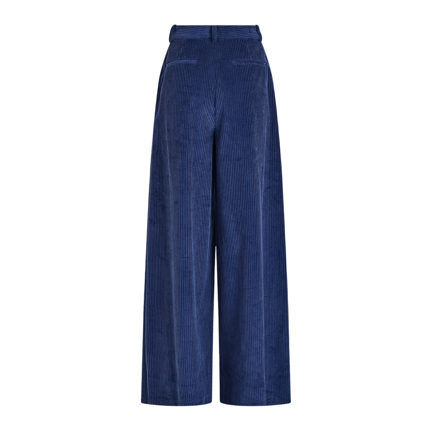 Wide Leg Pleat Corduroy Pant