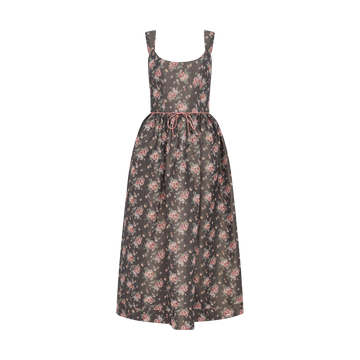 Apple Taffeta Corset Midi Dress