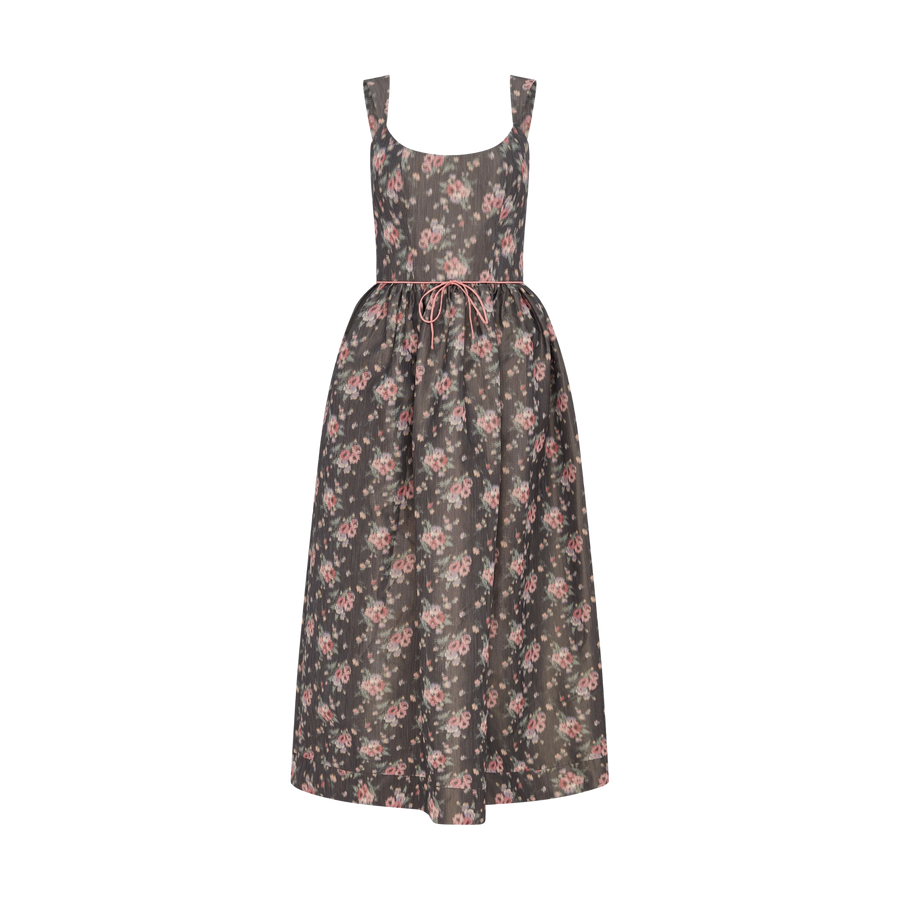 Apple Taffeta Corset Midi Dress