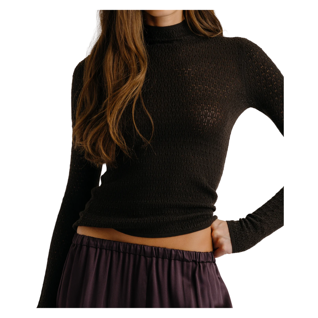 Marlo Lace-like Mockneck