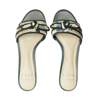 Grossgrain Raffia Flats