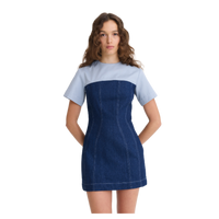 Denim Combo Mini Dress